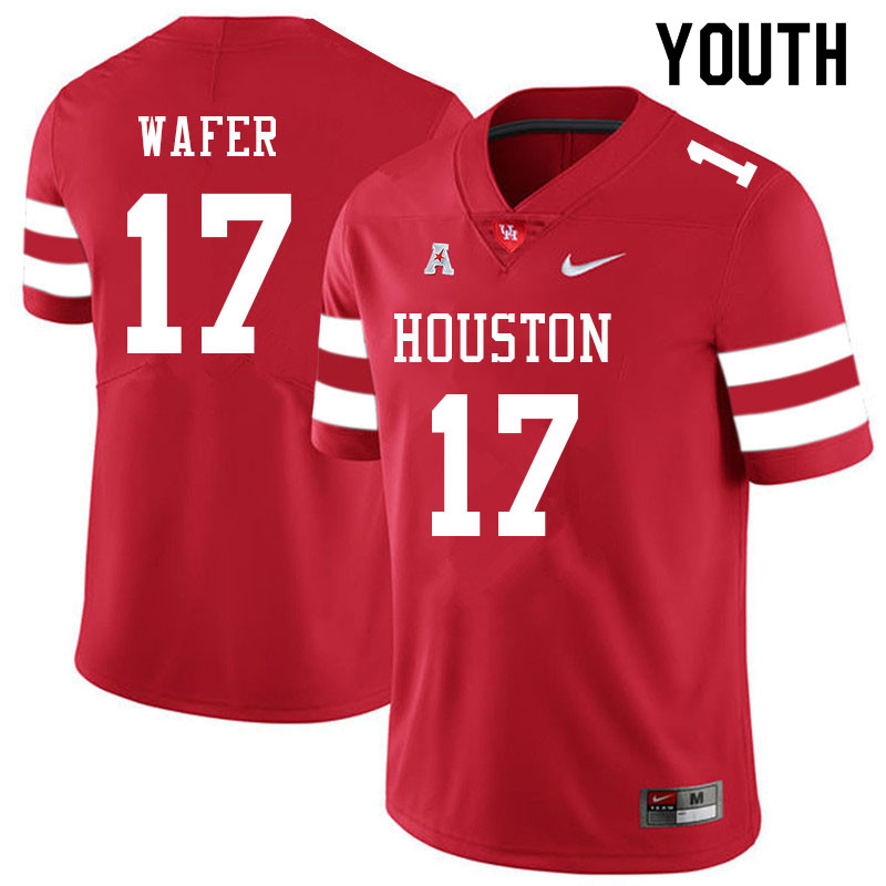 Youth #17 Khiyon Wafer Houston Cougars College Football Jerseys Sale-Red